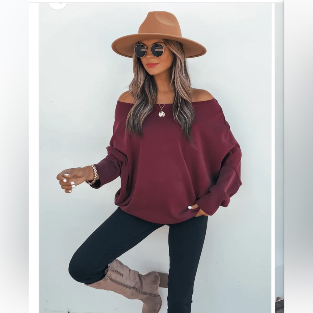Burgundy Soft Cloud Scuba Pullover